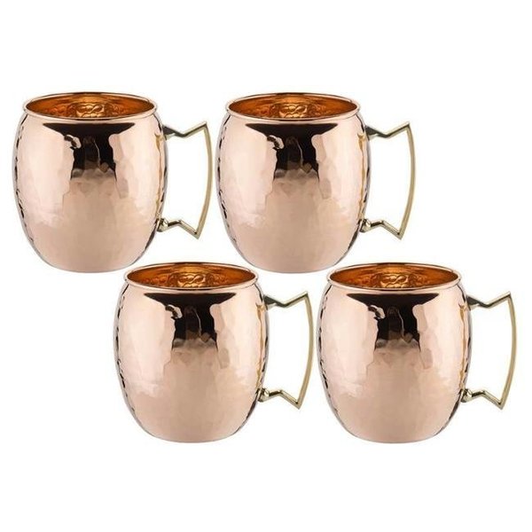 Old Dutch International Old Dutch International OS429H 16 oz. Solid Copper Hammered Moscow Mule Mug - Set of 4 OS429H